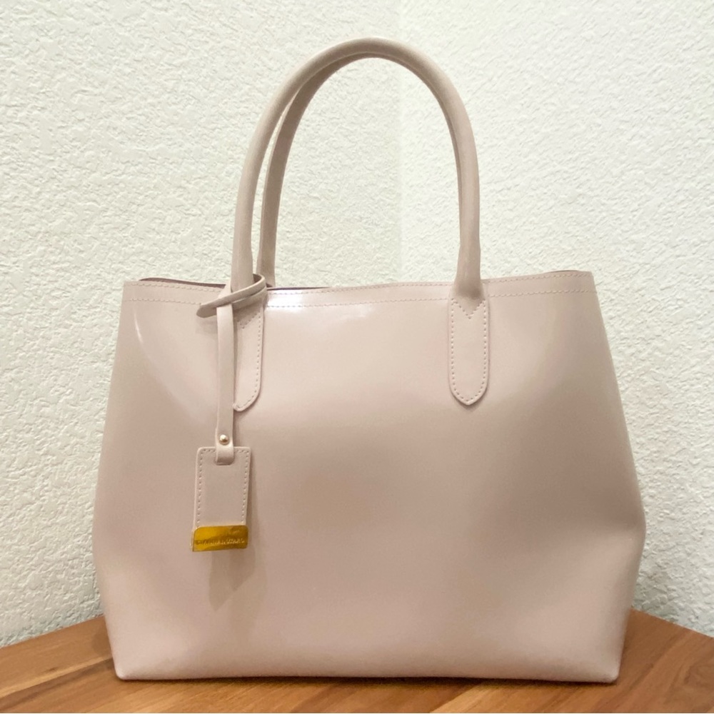GIANNI NOTARO Blush Pink Genuine Patent Leather Italian Handbag